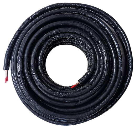 1/4 x 1/2 x 100 ft line set coiled view insulated copper HVAC