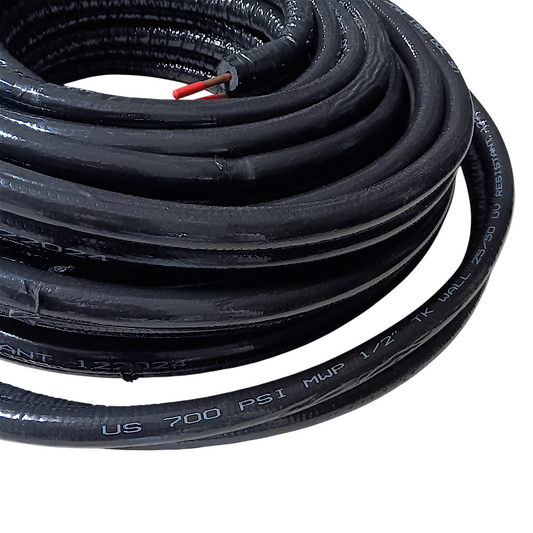 mini split line set insulation detail 1/4 x 1/2 UV resistant covering