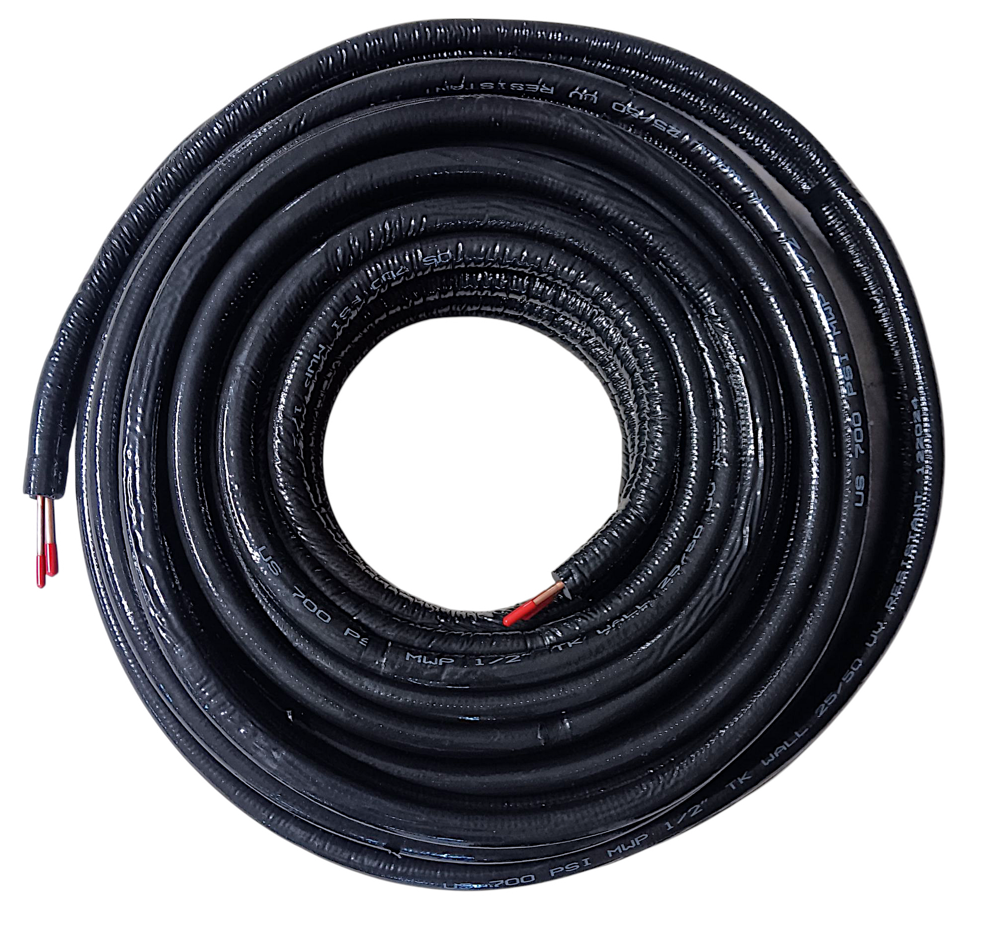 1/4 x 1/2 x 100 ft line set coiled view insulated copper HVAC