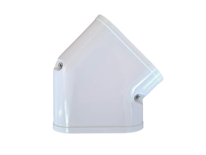 3.75 inch 45 degree line hide fitting 100 series white PVC HVAC line set cover