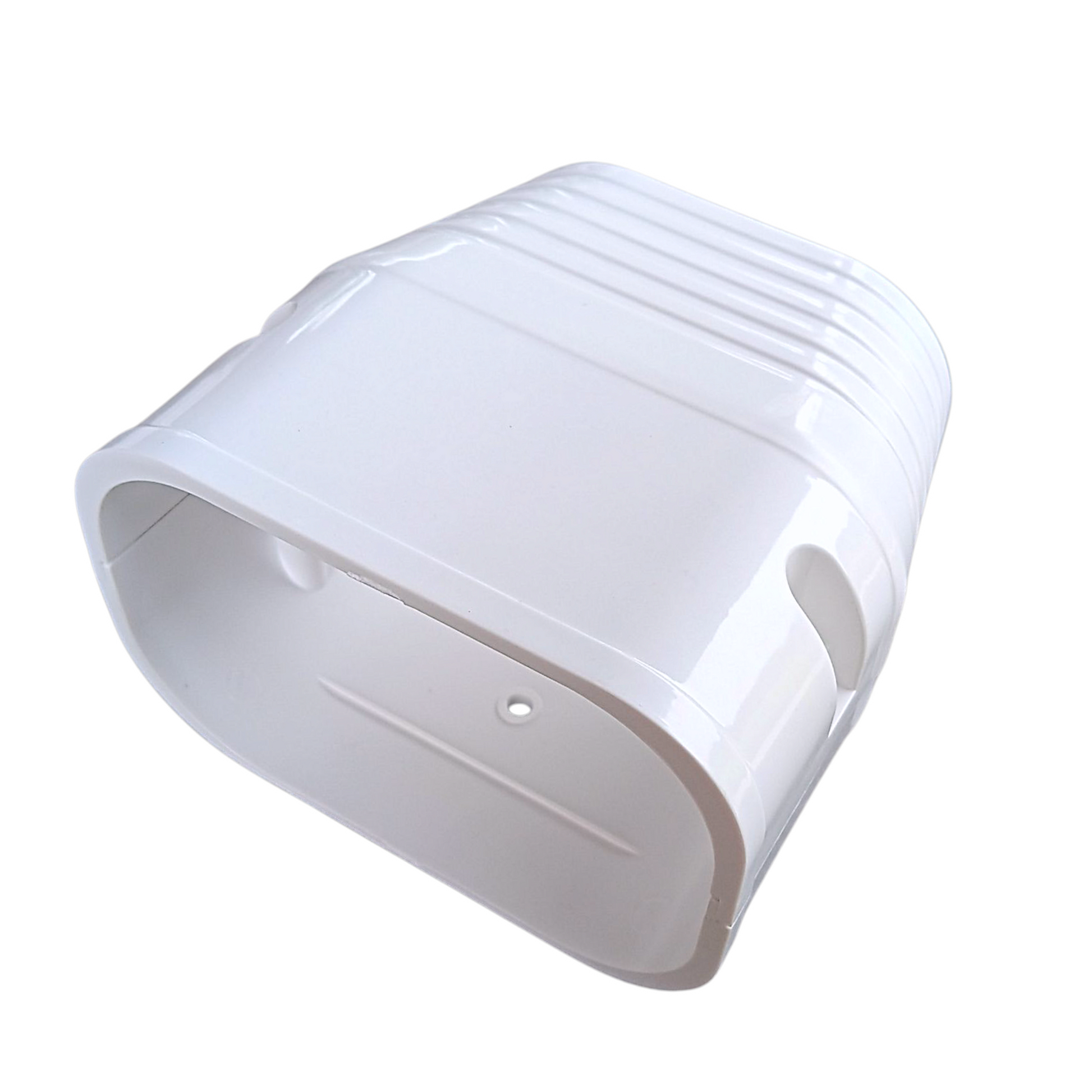 3.75 inch end fitting line hide angled view 100 series PVC line set cover