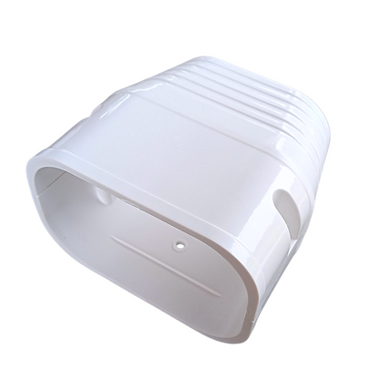 3.75 inch end fitting line hide angled view 100 series PVC line set cover