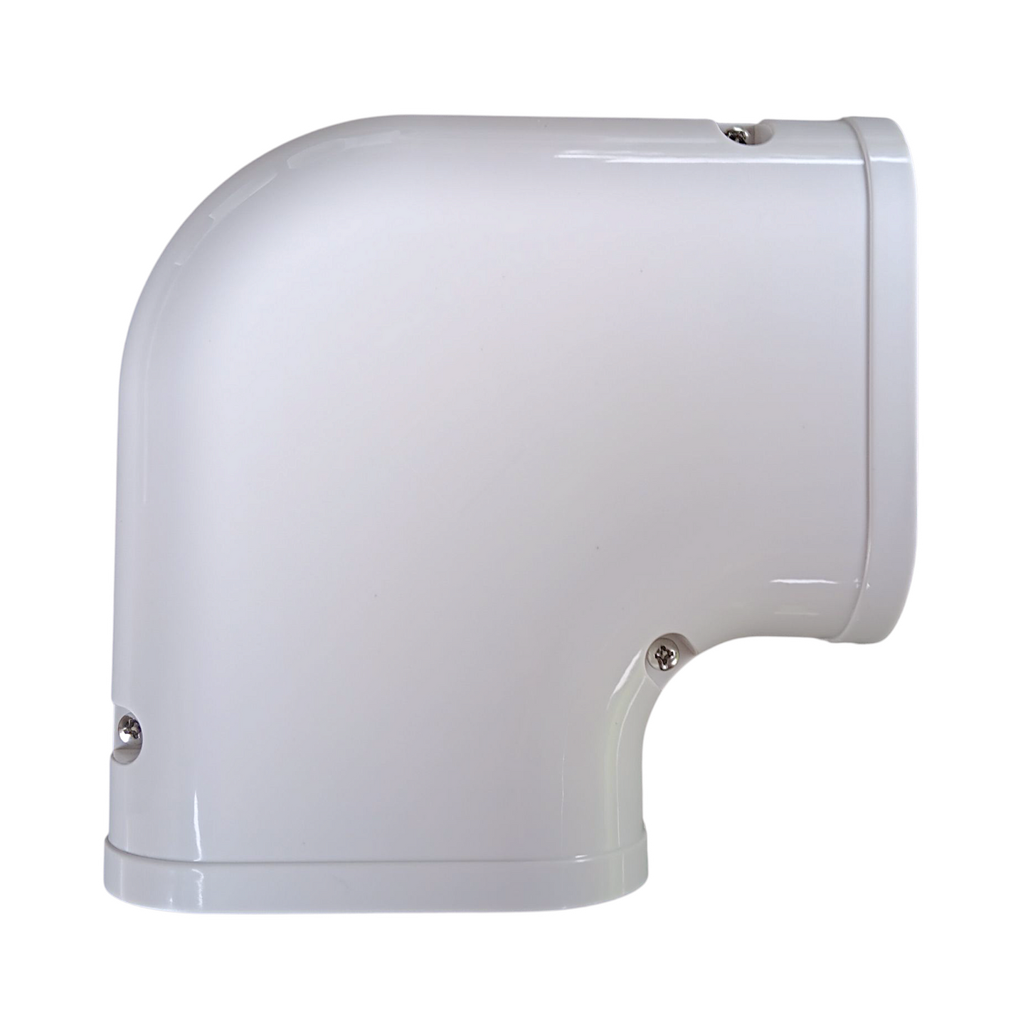 3.75 inch flat 90 elbow line hide 100 series white PVC HVAC line set cover