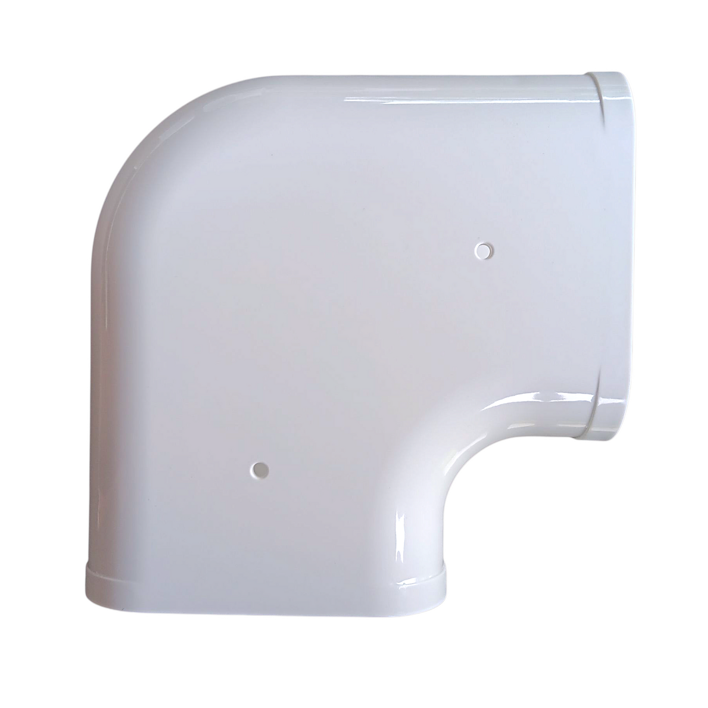 3.75 inch flat 90 elbow line hide angled view 100 series PVC line set cover