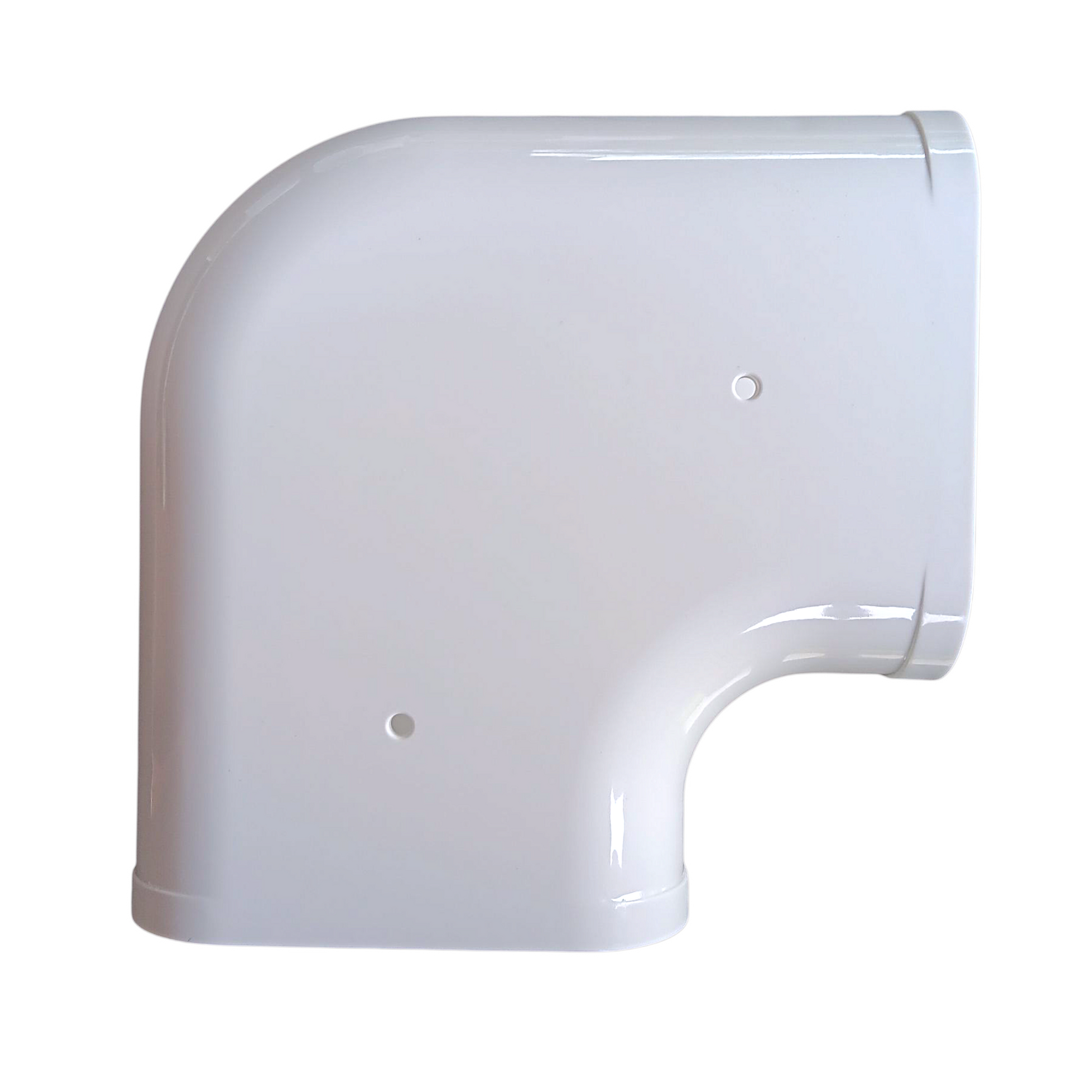 3.75 inch flat 90 elbow line hide angled view 100 series PVC line set cover
