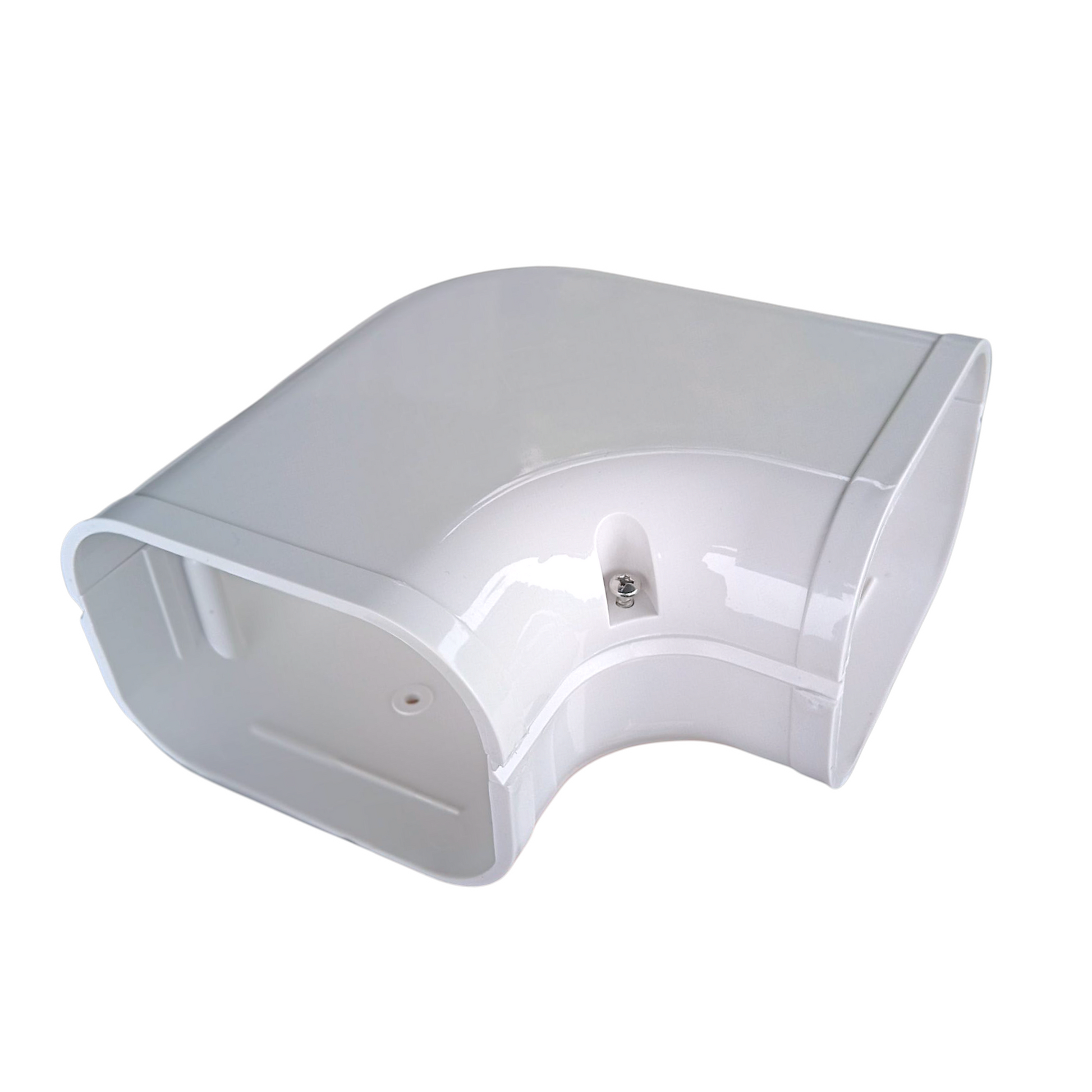 3.75 inch flat 90 elbow line hide profile view HVAC PVC line set cover