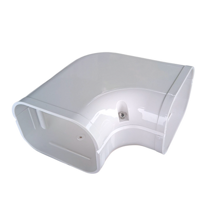 3.75 inch flat 90 elbow line hide profile view HVAC PVC line set cover