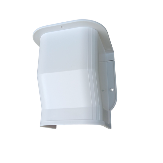 3.75 inch soffit inlet line hide 100 series white PVC HVAC line set cover