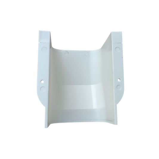 3.75 inch soffit inlet line hide angled view 100 series PVC line set cover