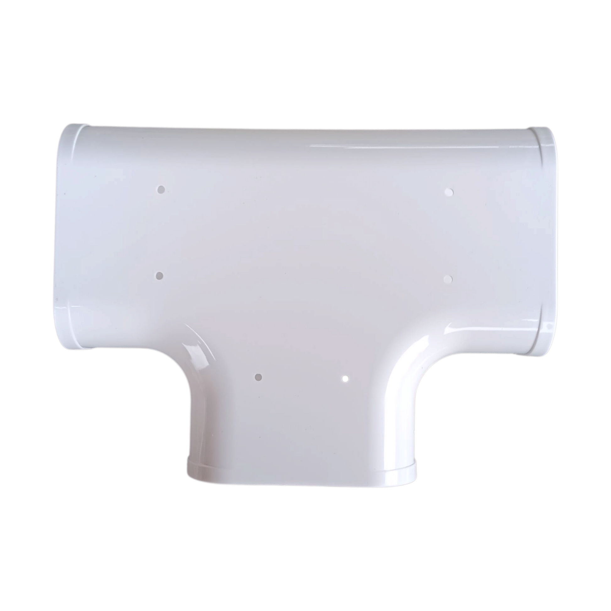 3.75 inch tee line hide fitting connection detail HVAC PVC line set cover