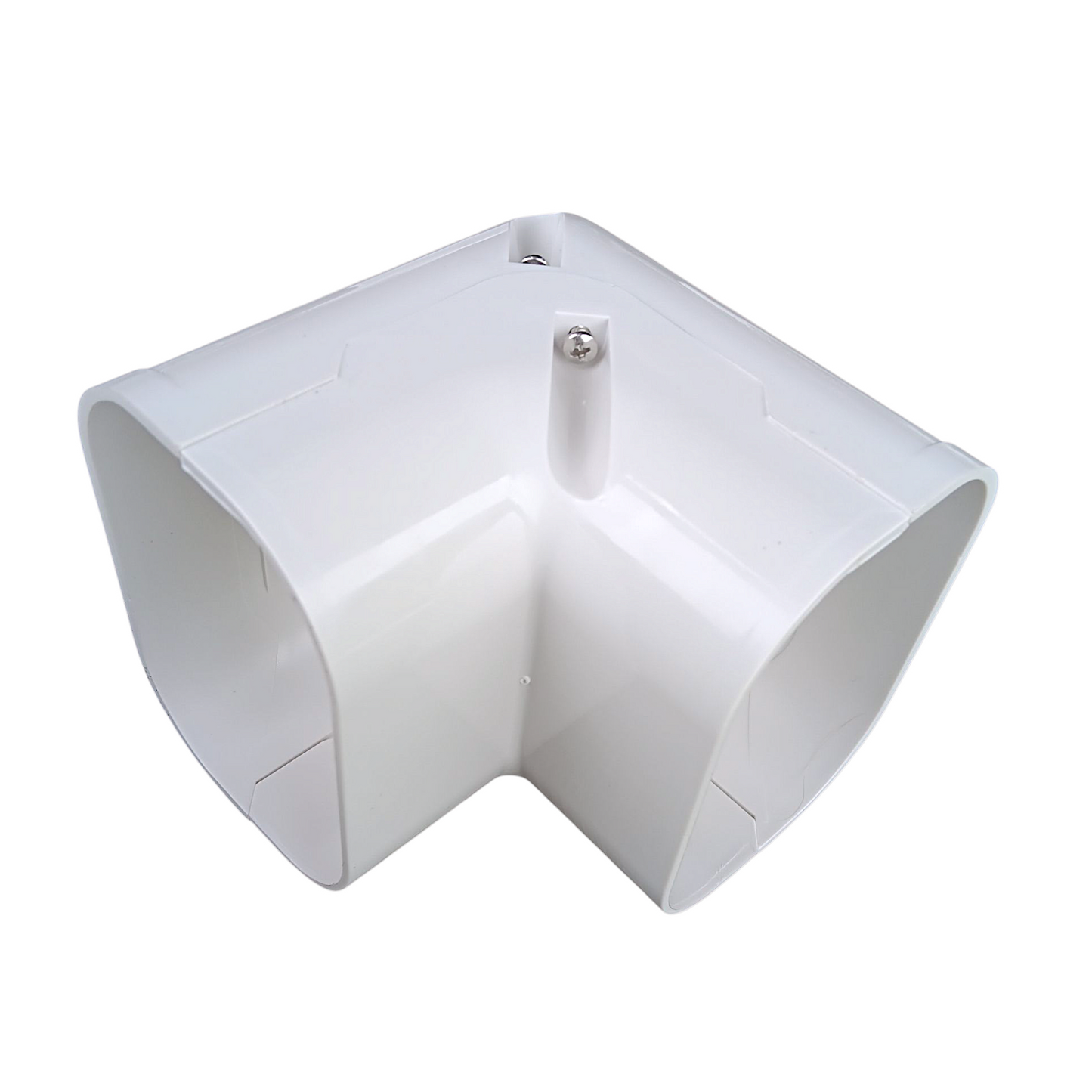 3.75 inch vertical elbow line hide 100 series white PVC HVAC line set cover