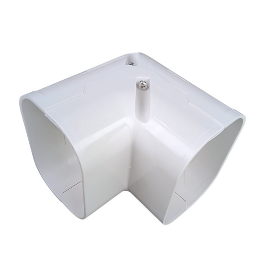 3.75 inch vertical elbow line hide 100 series white PVC HVAC line set cover
