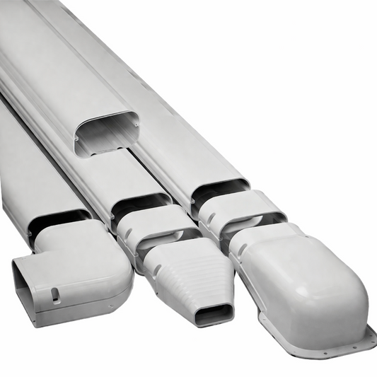 4 inch line set cover kit HVAC line hide system white PVC duct fittings