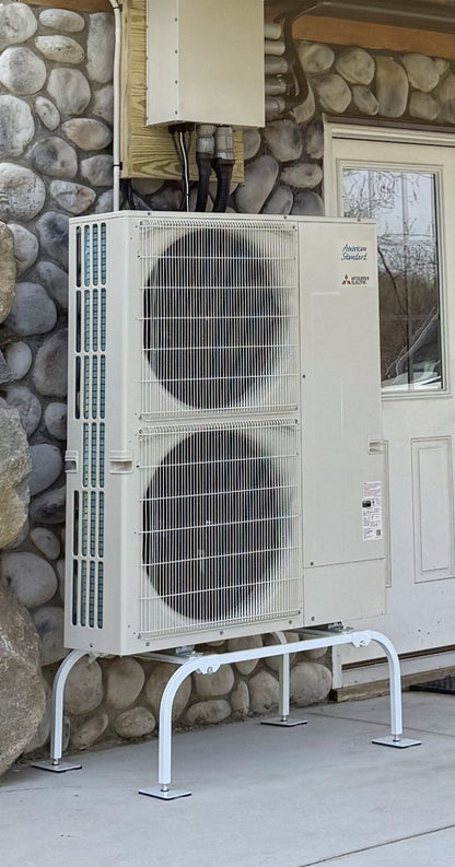 mini split condenser stand installed outdoor unit ground mount HVAC support base