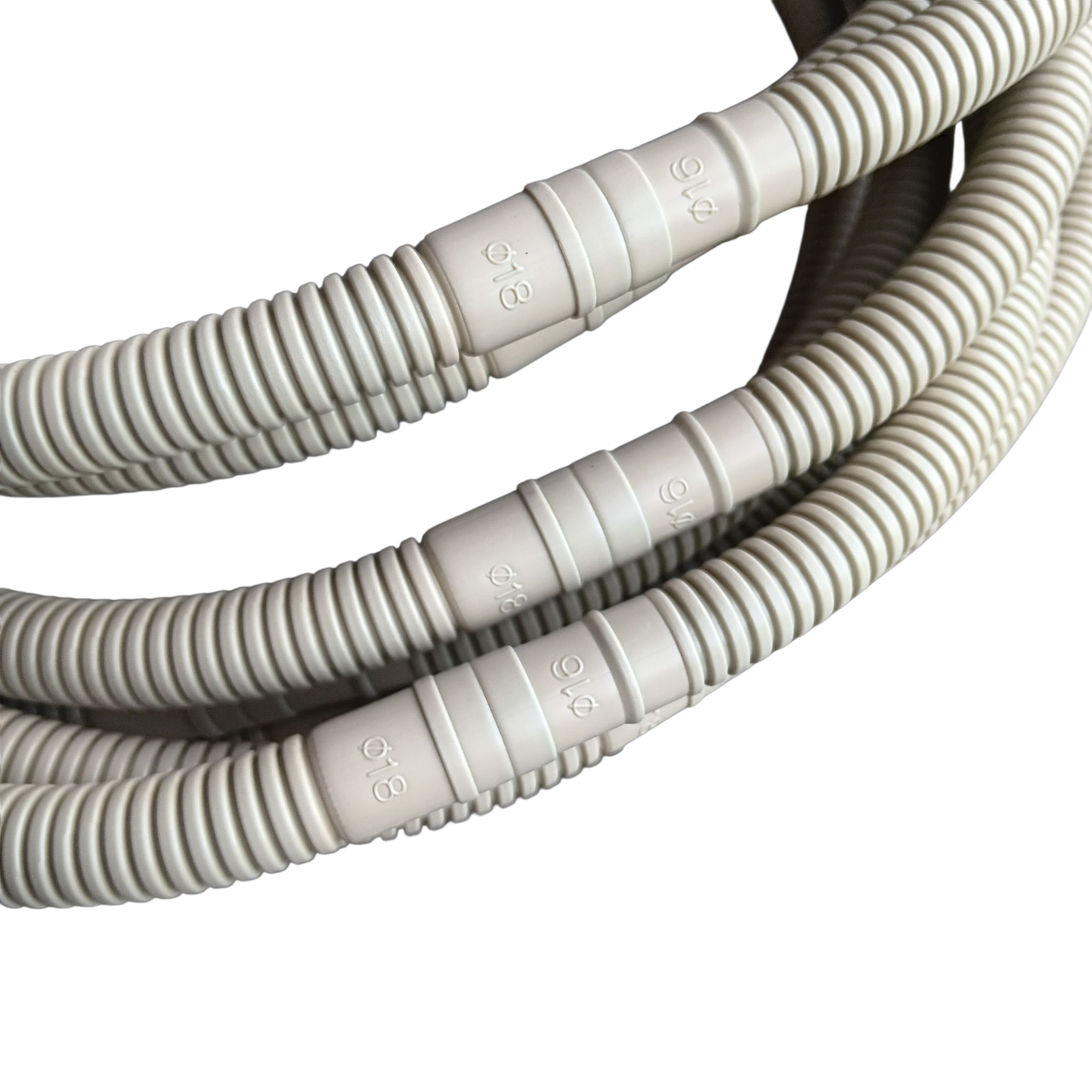 mini split drain hose close up flexible condensate drain line HVAC tubing
