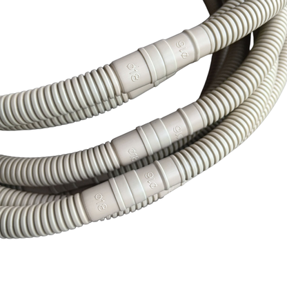 mini split drain hose close up flexible condensate drain line HVAC tubing