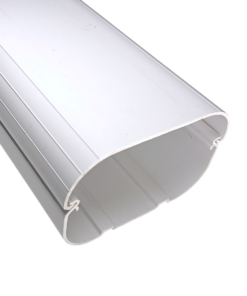 PVC slim duct lineset covering for mini-split HVAC systems, UV-resistant protection for refrigerant lines