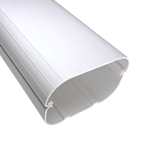 PVC slim duct lineset covering for mini-split HVAC systems, UV-resistant protection for refrigerant lines